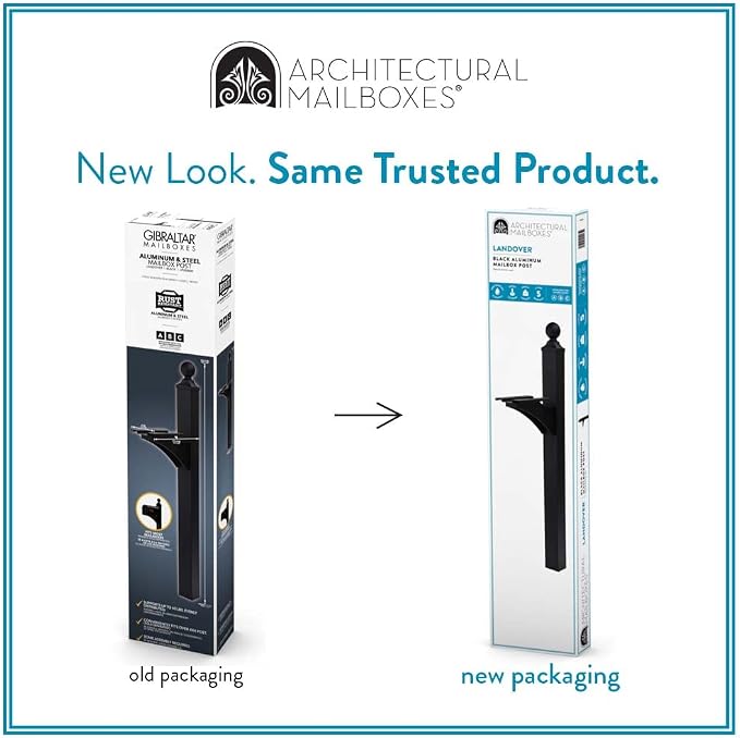 Architectural Mailboxes Landover Aluminum Mailbox Post, Black
