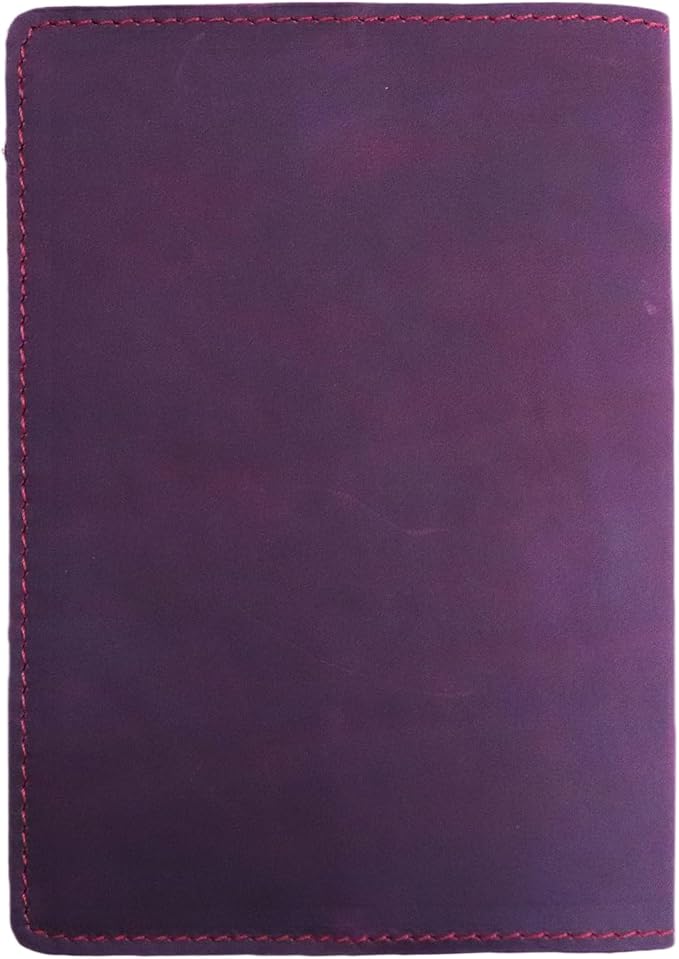 RFID Blocking Passport Holder Travel Wallet Genuine Leather Passport Case Cover Travel Document Organizer (Retro Red)