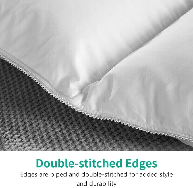 APSMILE Lightweight Down Feather Fibers Comforter Oversized Queen/Full Size, Light Warmth Duvet Insert for Hot Sleepers/Warm Weather -High Fill-Power Hotel Collection Comforter(98x98,White)