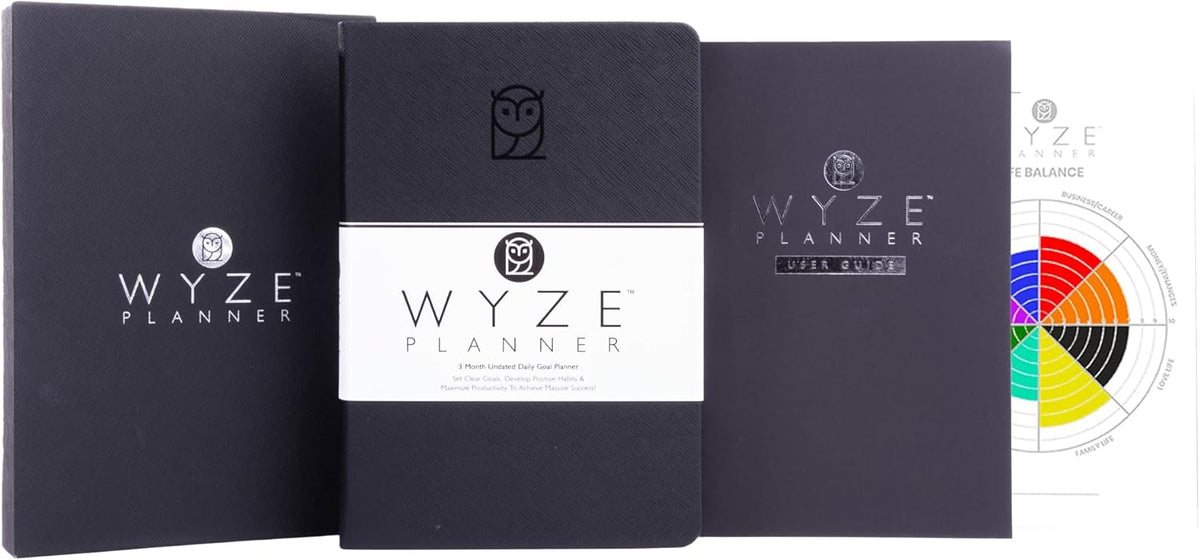 Undated Daily Planner – 3-Month A5 Productivity Organizer with Full Page Per Day, Hourly Schedule, Goal Setting, Habit Tracker, Weekly & Monthly Pages – Hardcover Time Management Notebook (Black)