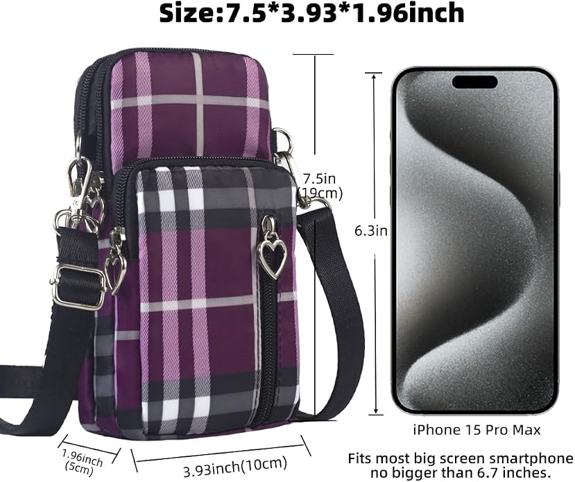 Small Crossbody Bag for Women - Mini Phone Purses with Crossbody Strap and Wallet - Nylon Arm Bag