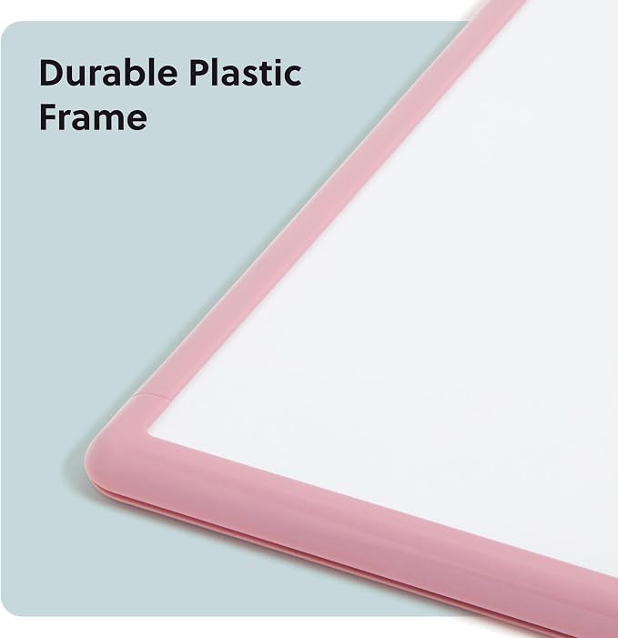 U Brands Dry Erase Whiteboard, 11" x 14", Small Whiteboard, Pink Frame