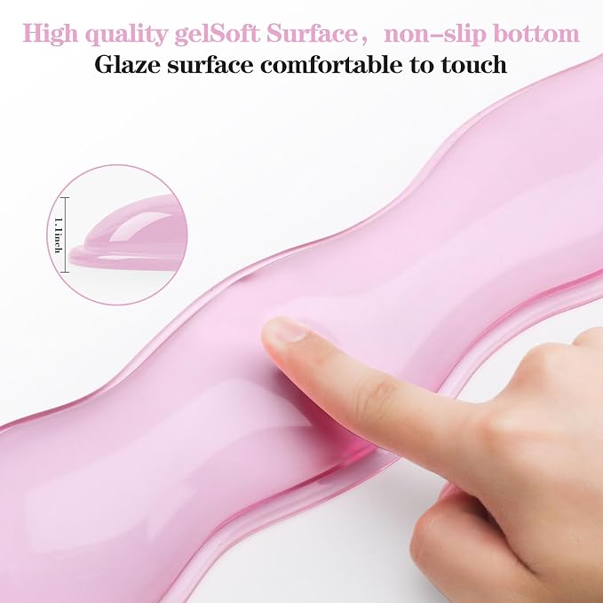 Gel Wrist Rest for Keyboard and Mouse, Wrist Rest for Keyboard, Mouse Wrist Support, Pain Relief, Cool Touch, Non-Skid, Mouse Wrist pad