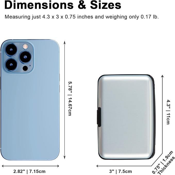 Credit Card Holder Small RFID Blocking Wallet Business Metal Slim Mini Aluminum Hard Case for Women Men