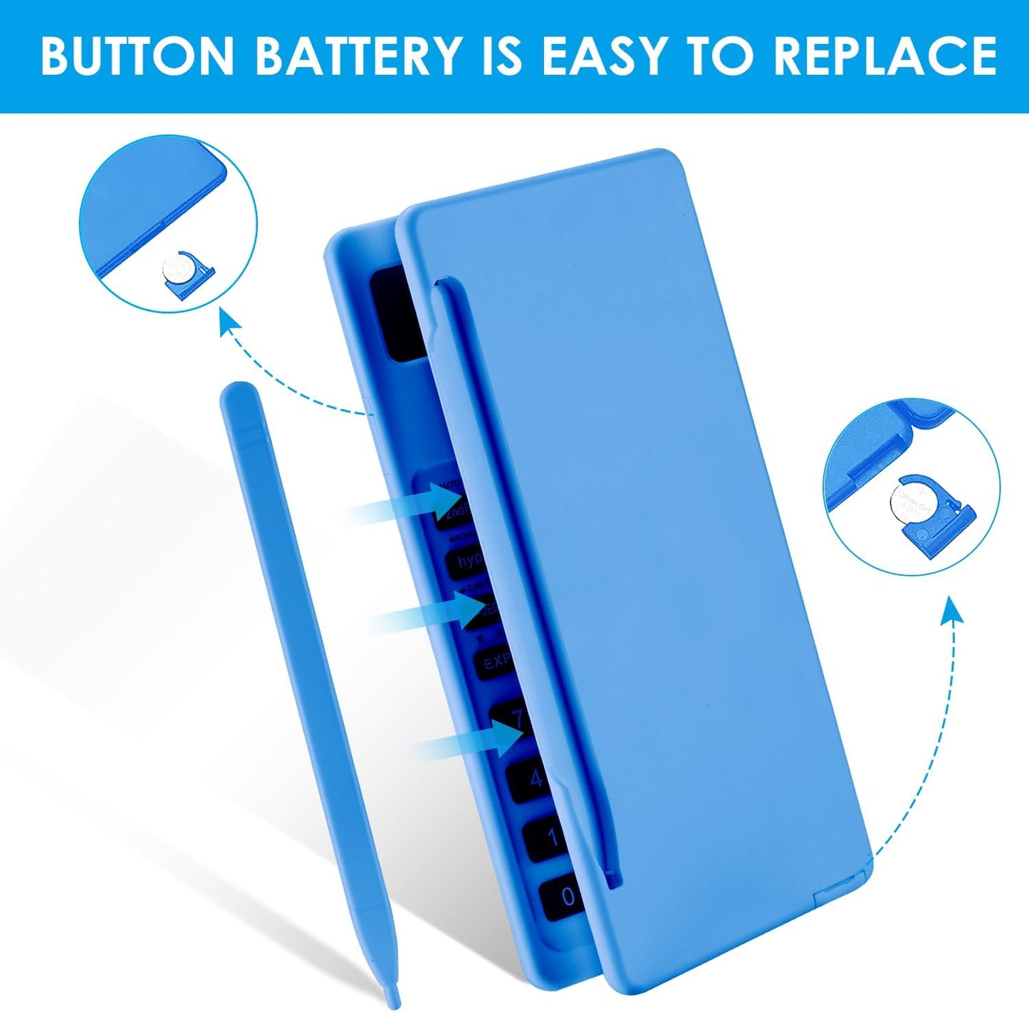 Scientific Calculators for Students, Blue Math Calculator with Notepad,10-Digit Large Screen, Classroom Must Haves for Middle High School Supplies & College （Blue）