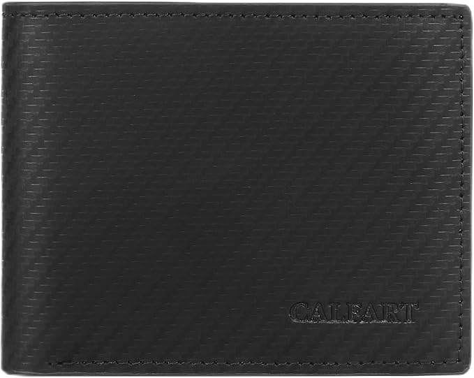 Slim RFID Blocking Leather Wallet for Men, Front Pocket Bifold Wallet with Zipper Coin Pocket and 2 ID Windows, Credit Card Holder