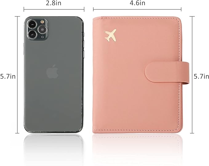 Melsbrinna Premium Leather Passport Holder Covers Case, Waterproof Rfid Blocking Travel Wallet Passport Holder with Pen Holder, Cute Passport Book for Women/Men