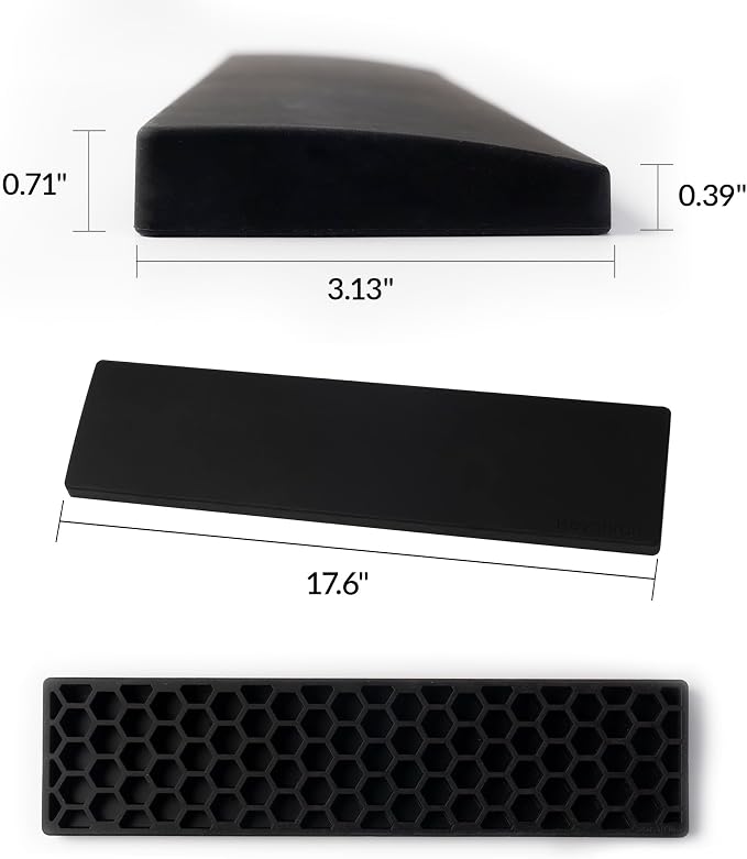 Silicone Wrist Rest for Keychron K10 Pro / K10 Max/ K10 HE / Q6 / Q6 Pro / Q6 Max / Q6 HE / V6 / V6 Max, 17.6" Non-Slip Palm Rest, 100% Full-Sized Mechanical Keyboards Support with Typing Pain Relief