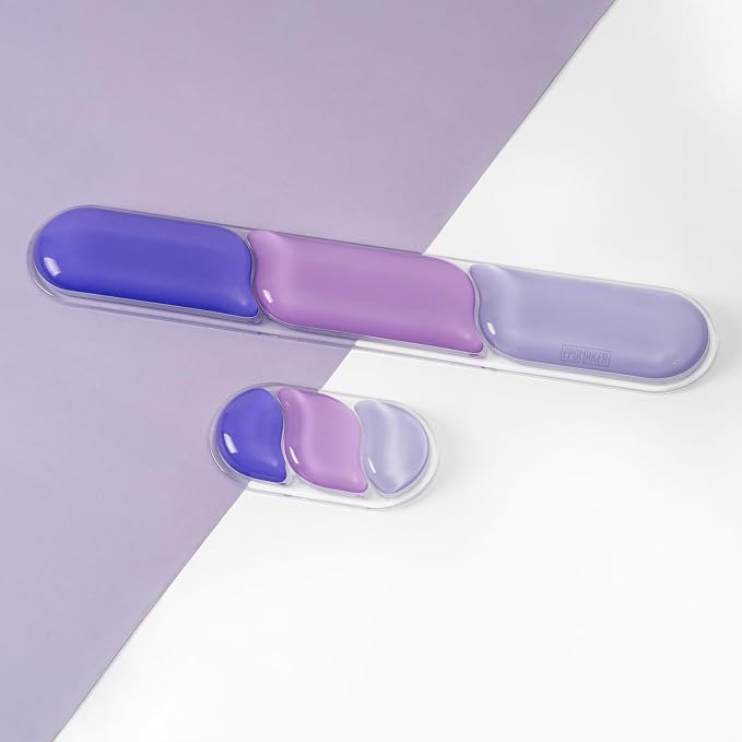 EPOMAKER CloudGel Wrist Rest for Keyboard and Mouse, 2 Pieces | Silicone Wrist Support, Anti-Slip Rubber Bottom, Ergonomic Design, Suitable for Office/Computer/Laptop/Gaming (Purple)