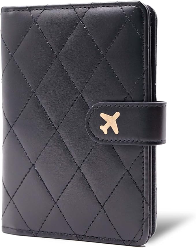 Melsbrinna Premium Leather Passport Holder Covers Case, Waterproof Rfid Blocking Travel Wallet Passport Holder with Pen Holder, Cute Passport Book for Women/Men