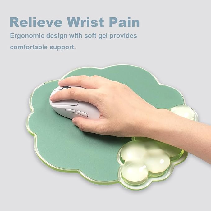 Cloud Wrist Rest and Cloud Mouse Pad for Keyboard and Mouse Pain Relief | Cooling Comfort Pain & Fatigue Relief Easy to Clean Office Accessories