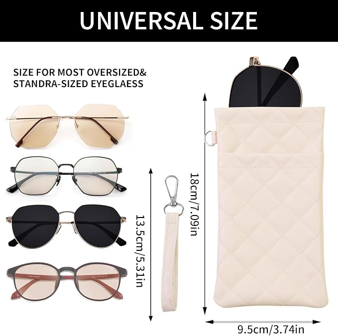 Double Eyeglass Case Soft Dual Glasses Case for Women Men Travel Squeeze Top Sunglasses Cases Eyeglasses Pouch