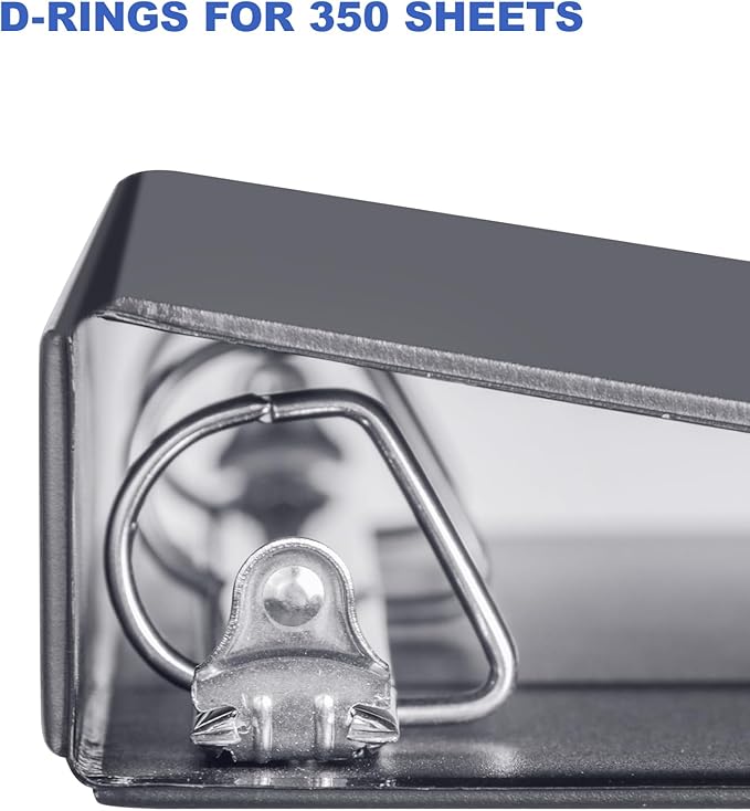 ViVin Sturdy 1.5 Inch D Ring Binders, 1.5'' 3 Ring View Binder with Customizable Clear Cover, Holds 350 Sheets of 8.5" x 11" Paper, 6 Pack, Black