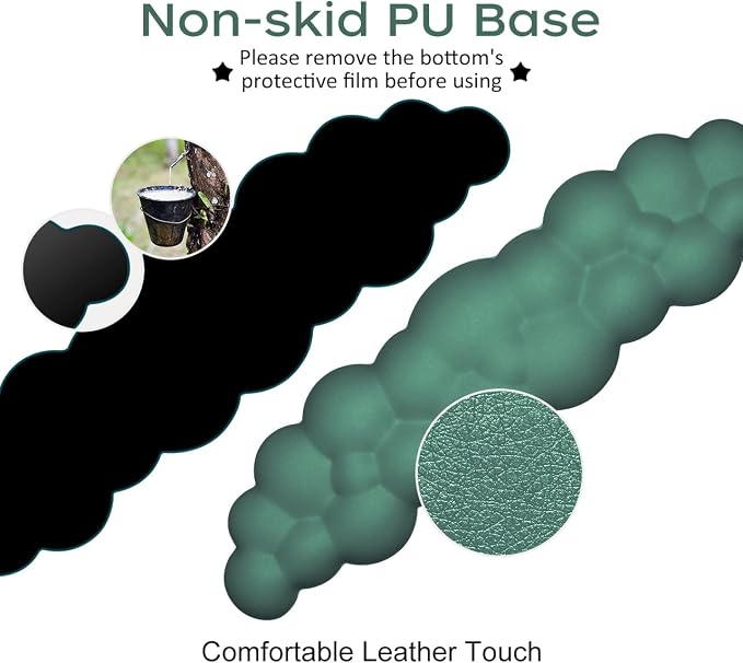 JIKIOU Upgrade Leather Cloud Wrist Rest for Keyboard and Mouse & Cup Pad | Wish Gift-Cute Cloud Shape, Comfortable and don’t Irritate to Skin, Non-Slip PU Base,Soft Memory Foam filled for Pain Relief