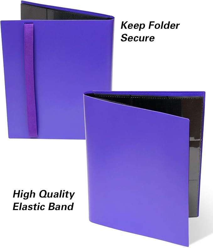 GEAoffice Card Binder 9 Pocket, 360 Pockets Trading Card Album Folder, Side Loading Collection Folder for MTG, TCG, Sports (Purple)