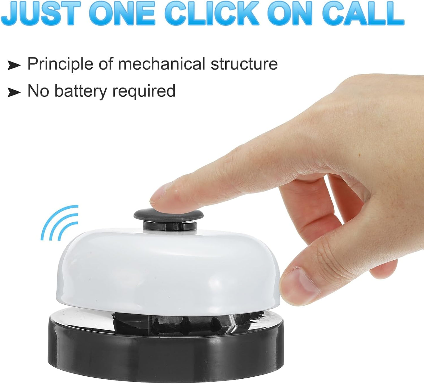 PATIKIL 6 Pcs Desk Call Bell 2.5" Dia with Metal Anti-Rust Construction Black/White