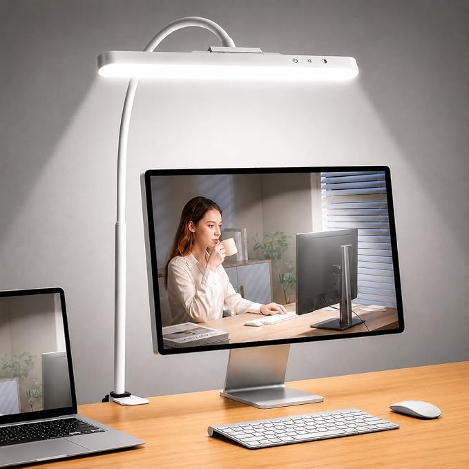 ShineTech Rechargeable Desk Lamp for Home Office,Magnetic Clip On Desk Lamp | 3 Color Modes & Stepless Dimming,Adjustable Gooseneck Lamp, Cordless, Long-Lasting Battery, Eye-Caring Wall Light for Reading