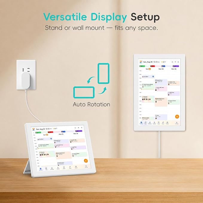 Westsee 10.1" Digital Calendar Frame – Interactive Touchscreen Eletronic Calendars, Smart Family Planner for Schedule, Photo Display, Meals, Chore Chart & Tasks, Wall & Desk Mountable (White)