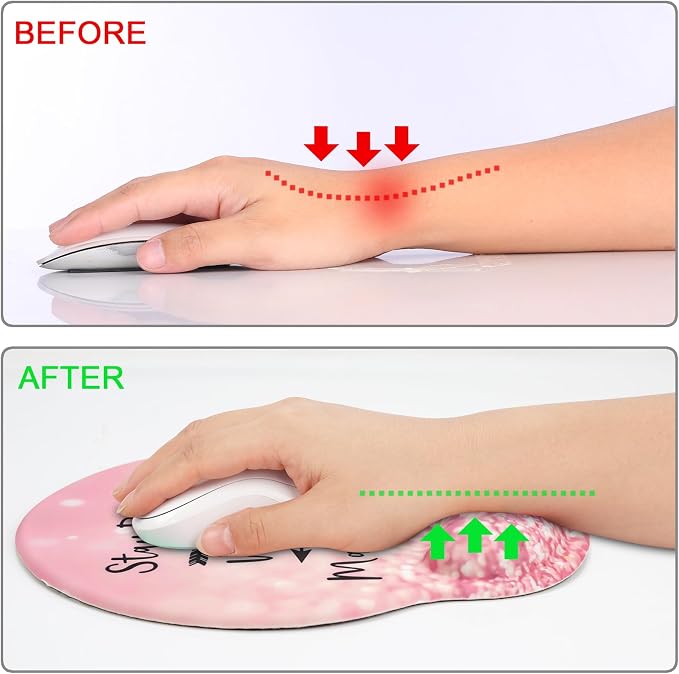 Ergonomic Mouse Pad with Wrist Rest Support,Gel Mouse Pads for Desk | Big Mousepad With Coaster Non-slip & Pain Relief for Computer, Home&Office Desk Decor