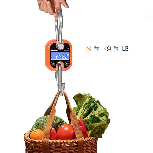 Hanging Scale Handheld 440lb/200kg Crane Scale Luggage Scale,with ABS Plastic case & Big LCD Display, Portable Digital Mini Crane Scale Fishing Scale,for Gym,Hunting,Travelling