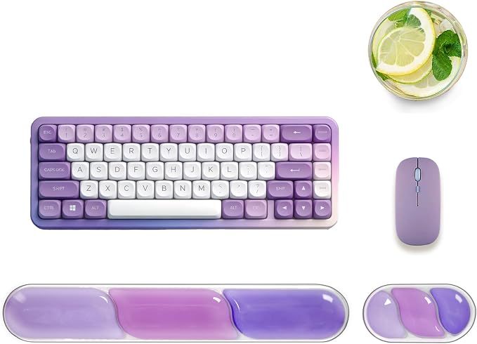 2 Pcs Gel Wrist Rest for Keyboard,Ergonomic Mouse Pad for Typing | Silicone Mouse Wrist Set,Mouse Pad with Wrist Rest,Gel Keyboard Mouse Pad,Non Slip,for Pain Relief Computer Typing
