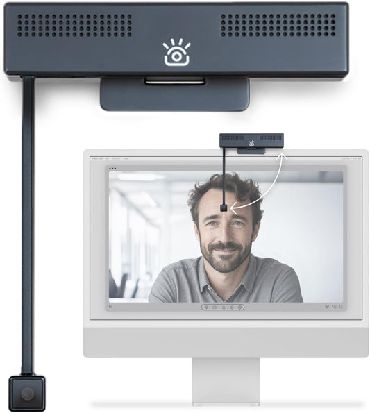 Pro 4K HD Webcam with Eye Contact, Noise Cancelling Mic, Plug and Play USB for Mac & PC Zoom Certified, Works with Teams, Meet, Streaming, and Video Calls