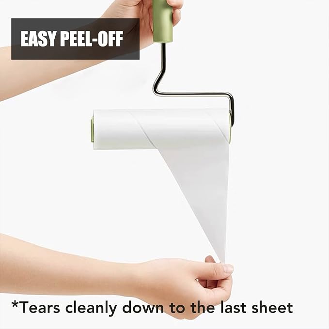 Extra Sticky Large Surface Lint Roller, 6.3''Wide Roller for Pet Hair | Long Extendable Handle Lint Remover for Couch, Furniture, Clothes, Dog & Cat Hair Remover (1 Extendable Roller+540 Sheets)