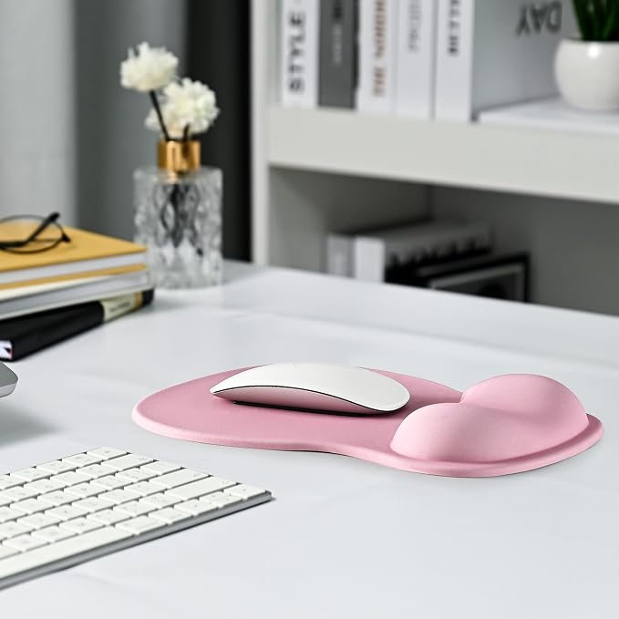 EooCoo Mouse Pad with Gel Wrist Rest, Ergonomic Mousepad Wrist Alignment | Middle Concave Design for Natural Wrist Alignment, Non-Slip Base Mousepad, Carpal Tunnel Relief, Office Desk Accessories