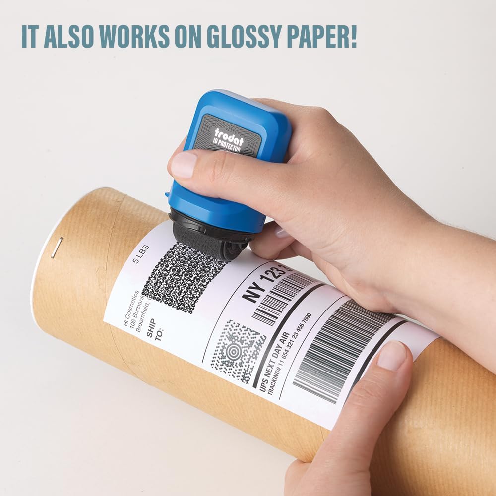 Trodat ID Protector Ink Roller – Identity Theft Protection Roller Stamp – incl. 3 Bonus Refill Inks