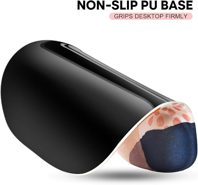 JIKIOU Ergonomic Mouse Pad with Gel Wrist Rest 2 Pack, Portable Small Boho | Upgraded-Prevent Gel Leakage, Ergonomic Design for Pain Relief, Cooling Gel filled, Smooth Lycra Surface, Non-Slip PU Base