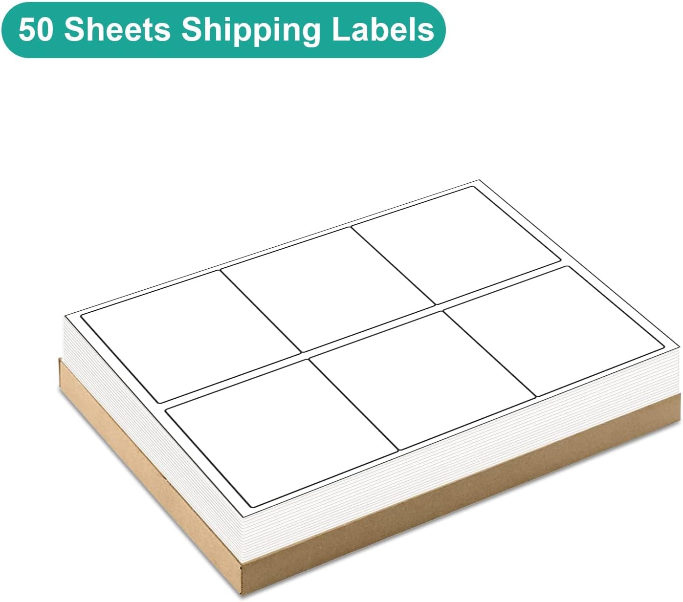 MFLABEL 3-1/3" x 4" Shipping Address Sticker, FBA Labels, 6-UP Sticker Label, White Shipping Label, Easy to Peel, Address Paper for Laser/Ink Jet Printer, 6 Per Page (30000 Labels, 5000 Sheets)