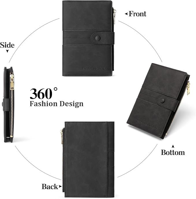 RFID Blocking Leather Passport Wallet Cover Case with Pen and Card Slots Travel Wallet for Women/Men Travel Must Haves Accessories