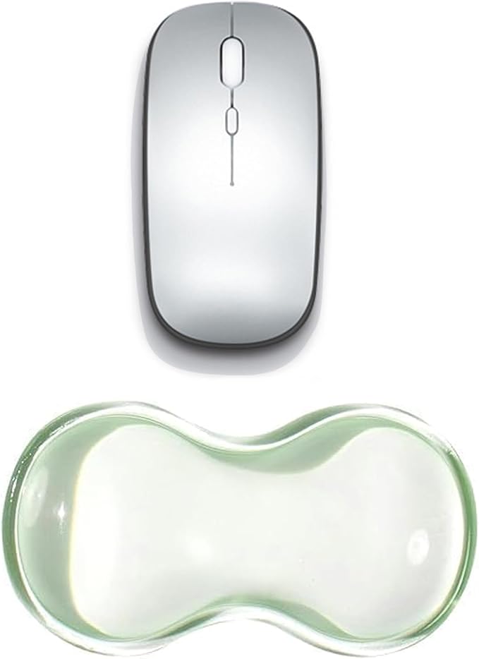 Clear Gel Mouse Wrist Rest, Wrist Support Wrist Pad for Typing Pain Relief, Ergonomic Cool Wrist Rest for Mouse, Hand Mouse Wrist Rest for Office, Gaming, Computer, Laptop - Transparent Green