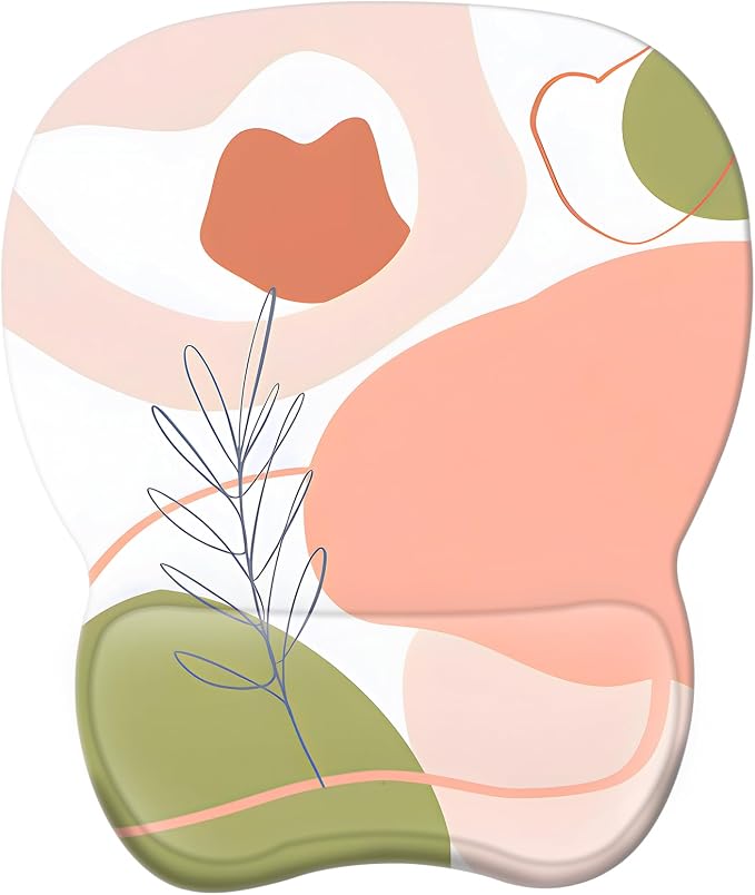 EooCoo Ergonomic Mouse Pad with Wrist Rest, Memory Foam Support Mousepad | Non-Slip Base for Computer, Cafe, Home & Office, 9.64 x 8.26 in Office Desk Accessories, Carpal Tunnel Relief