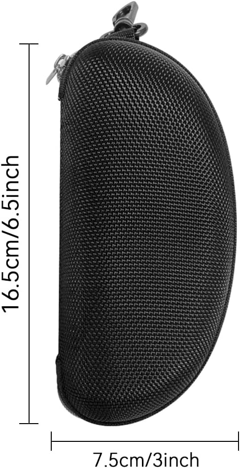 3pcs Zipper Hard Shell Sunglasses Case and Eyeglasses Case Portable Travel Glasses Case with Plastic Hook