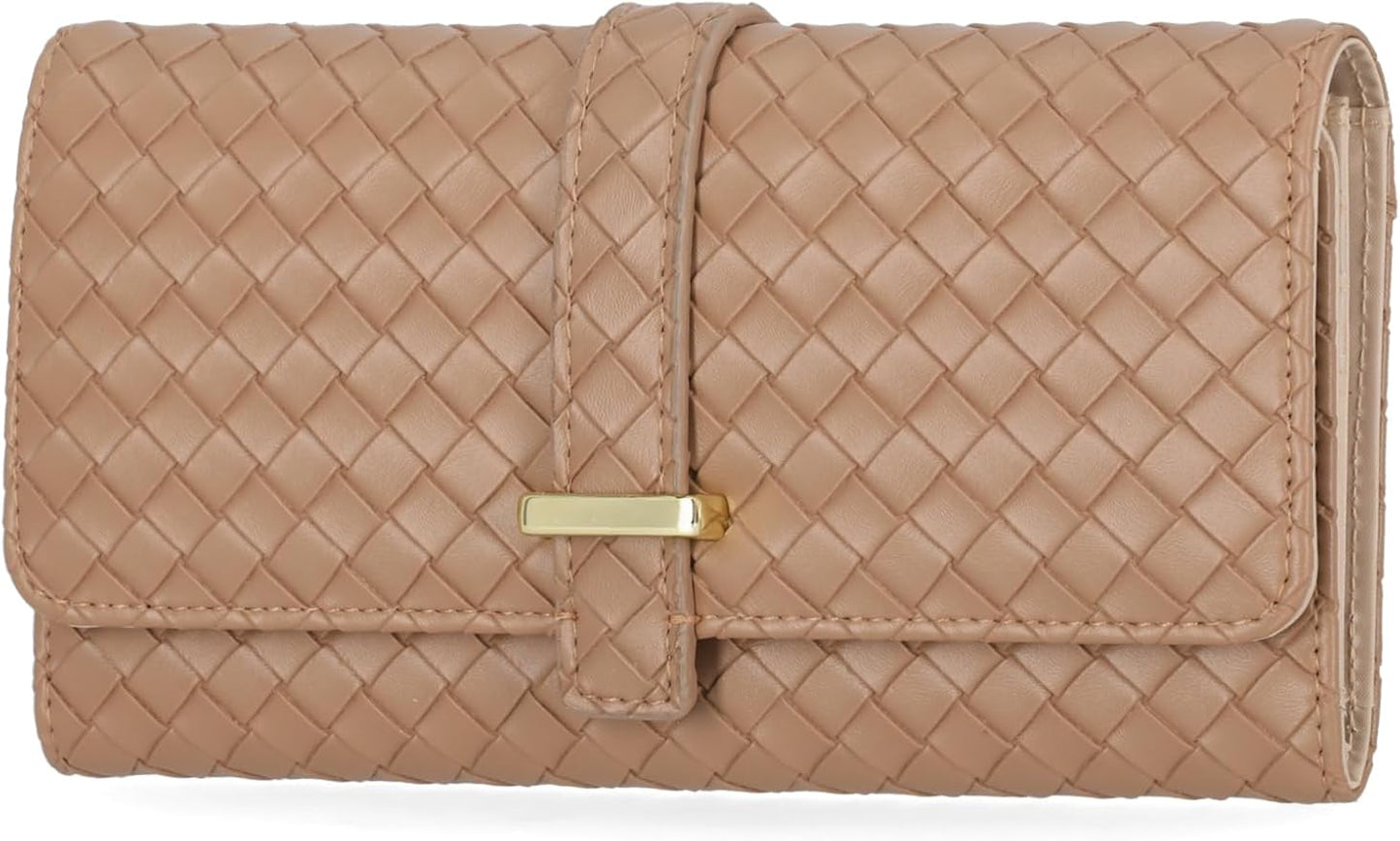 Mundi File Master Womens RFID Blocking Wallet Clutch Organizer With Change Pocket