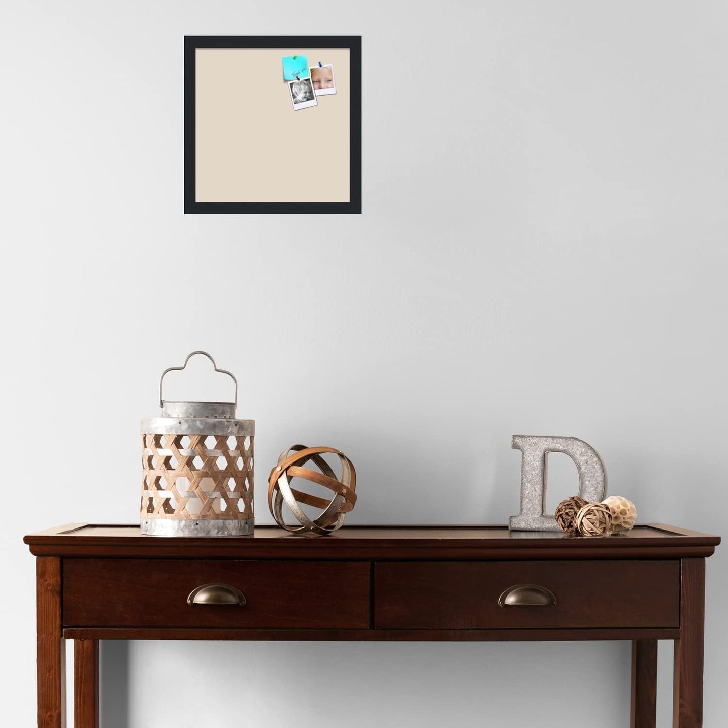 PinPix 13x13 Inch Cork Bulletin Board. This Decorative Framed Pin Board Comes with Desert Pastel Design and a Satin Black Frame. Ideal for Home Office Decor or Message Board (PinPix-1815)