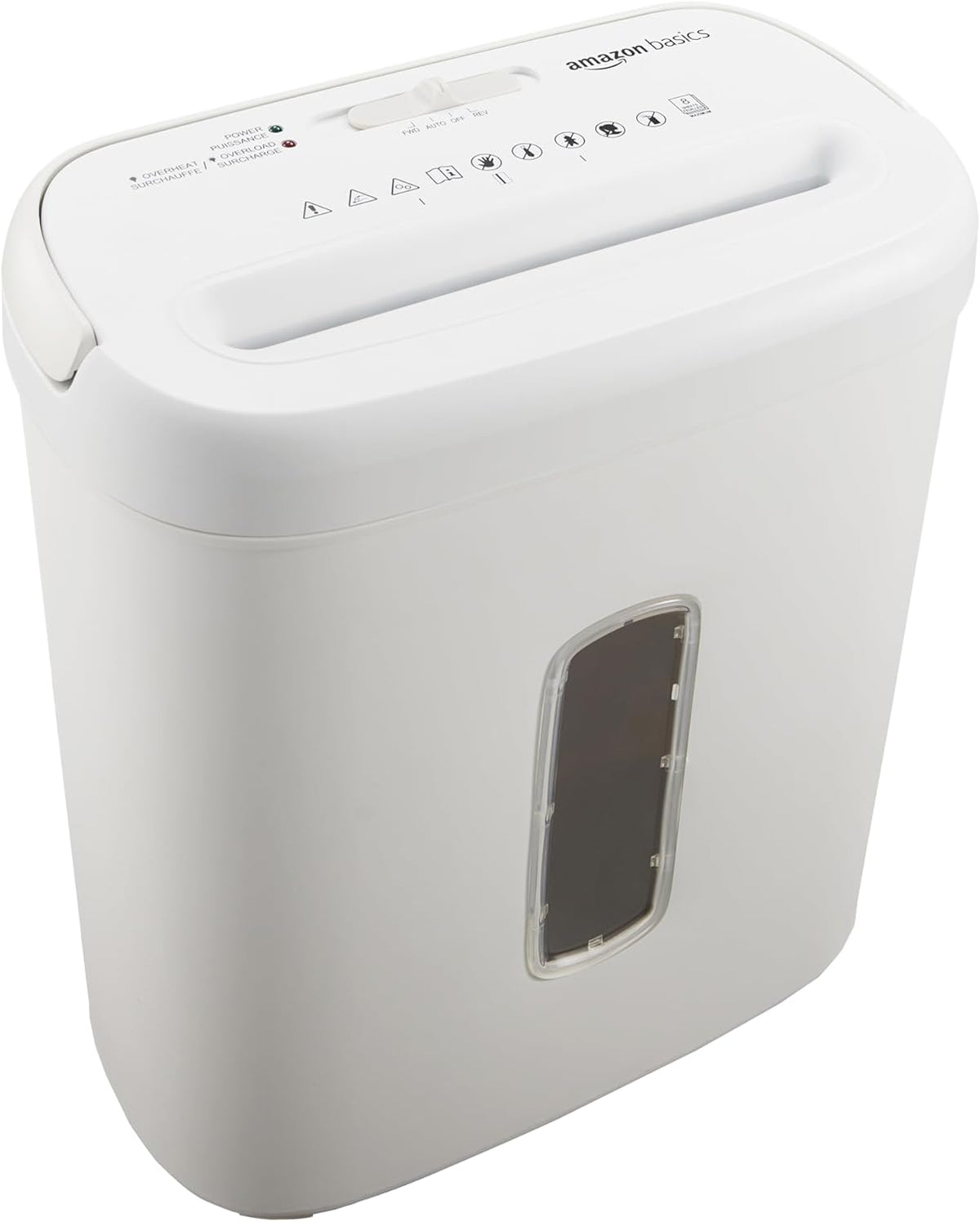 Amazon Basics Cross Cut Paper and Credit Card Shredder for Security - 8-Sheet, Heavy Duty, White