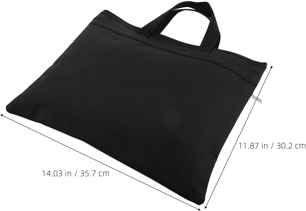 Oxford Cloth Document Briefcase with Dual Layer Design, Large Capacity Waterproof File Organizer Bag with Zipper and Handle for Business Occasions