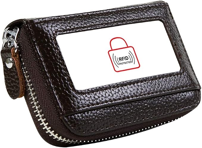 Women's RFID Blocking 12 Slots Credit Card Holder Leather Accordion Wallet