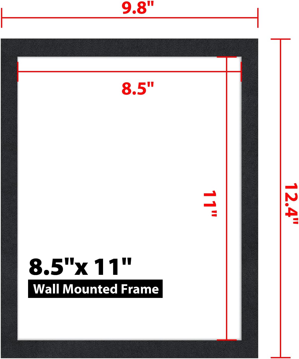 10Pack Magnetic Sign Holder 8.5 x 11, Self Adhesive Magnetic Frames for Wall, Magnetic Picture Frame Paper Holder for Fridge, Door, Window Magnetic Display Poster Frame Document Holder, Black