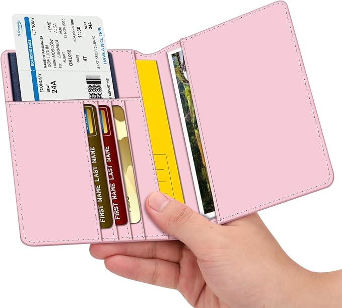 FINTIE Passport Holder, Slim Travel Wallet RFID Blocking Card Case Cover | Passport Cover Protector Essentials with Credit Card Slots, For Women/Men