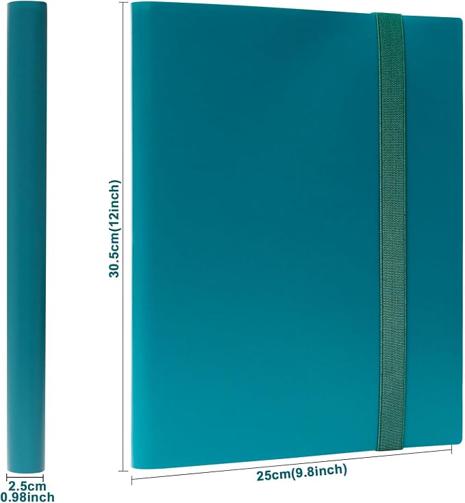 GEAoffice Card Binder, 9-Pocket Trading Card Album Folder, 360 Side Loading Pockets Binder for TCG, Sports&Game Cards, and MTG Cards, (Peacock Blue)