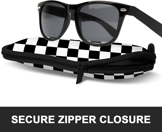 Sunglasses Soft Case, Ultra Light Portable Neoprene Zipper Glasses Case for Men Women