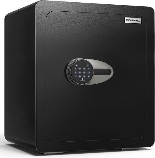 BONANO 2.2 Cub Safe Box, Home Safes Lock Box with Mute Function & Touch Screen Keypad, Money Safe with Removable Shelf & Led Light, Wall or Floor Mounting Safes for Home Office