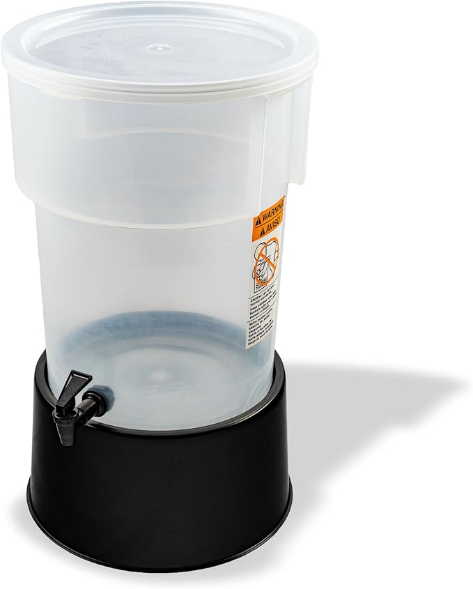 Carlisle FoodService Products Round Beverage Dispenser, Durable Drink Dispenser with Spigot and Sturdy Base for Catering, Events, and Parties, Plastic, 5 Gallons, Black