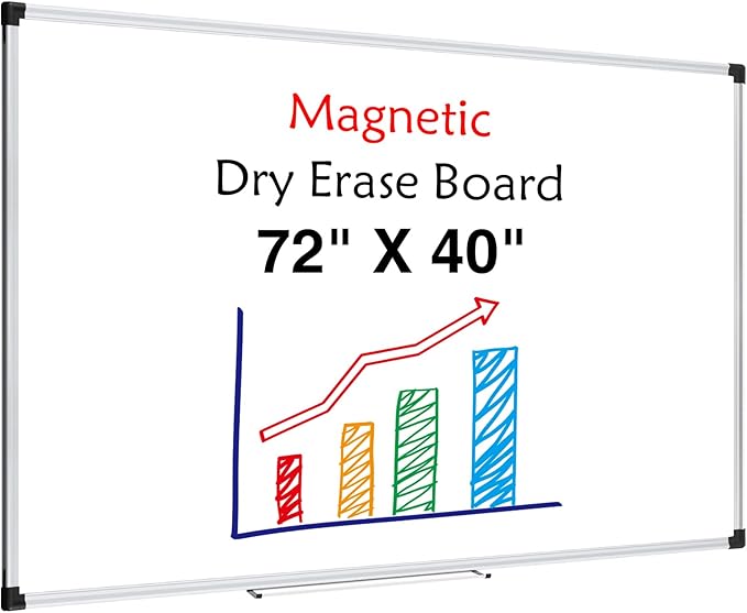 XBoard Magnetic Dry Erase Board 72" x 40" Wall Mounted, Large Whiteboard with Marker Tray, Aluminum Frame Large Dry Erase Board for Office, Conference Room, School