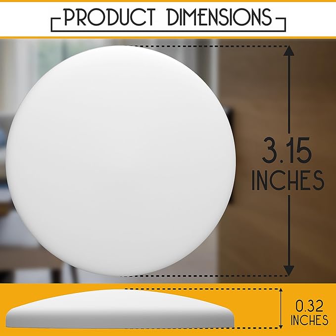 Door Stoppers - Large 3.15" (8 Pack) - Door Stoppers for Wall with Strong Back Adhesive - Quiet and Shock Absorbent Silicone Wall Protectors from Door Knobs - Protects Every Surface - White