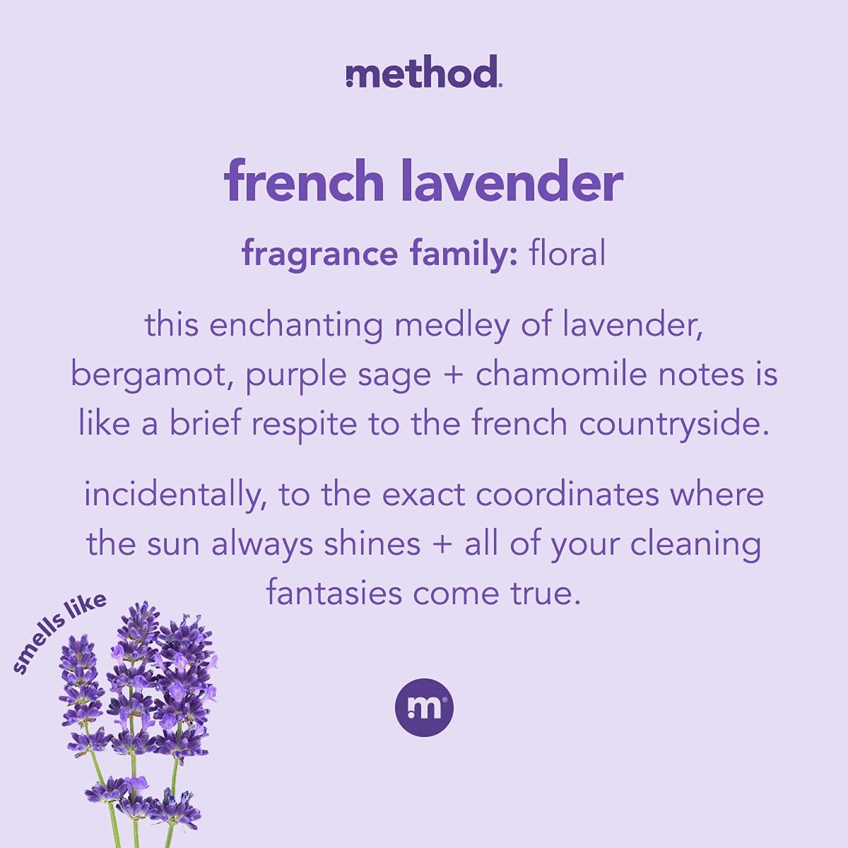 Method All-Purpose Cleaner Refill, French Lavender, Plant-Based and Biodegradable Formula Perfect for Most Counters, Tiles, Stone, and More, 68 Fl Oz bottles, (Pack of 6)