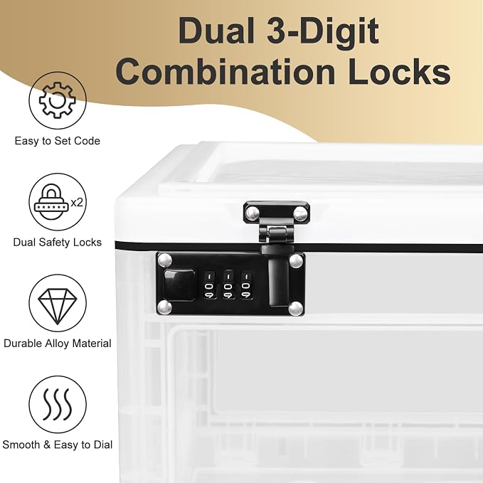 Lalifebuss Large Lock Box for Personal Items, 24 Litre Combination Lockable Storage Box for Office Locker/School/Medicine/Snacks/Phone Jail/Electronic/Home